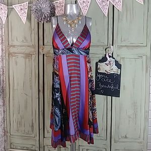 Single dress silk thin straps scarf dress asymmetr